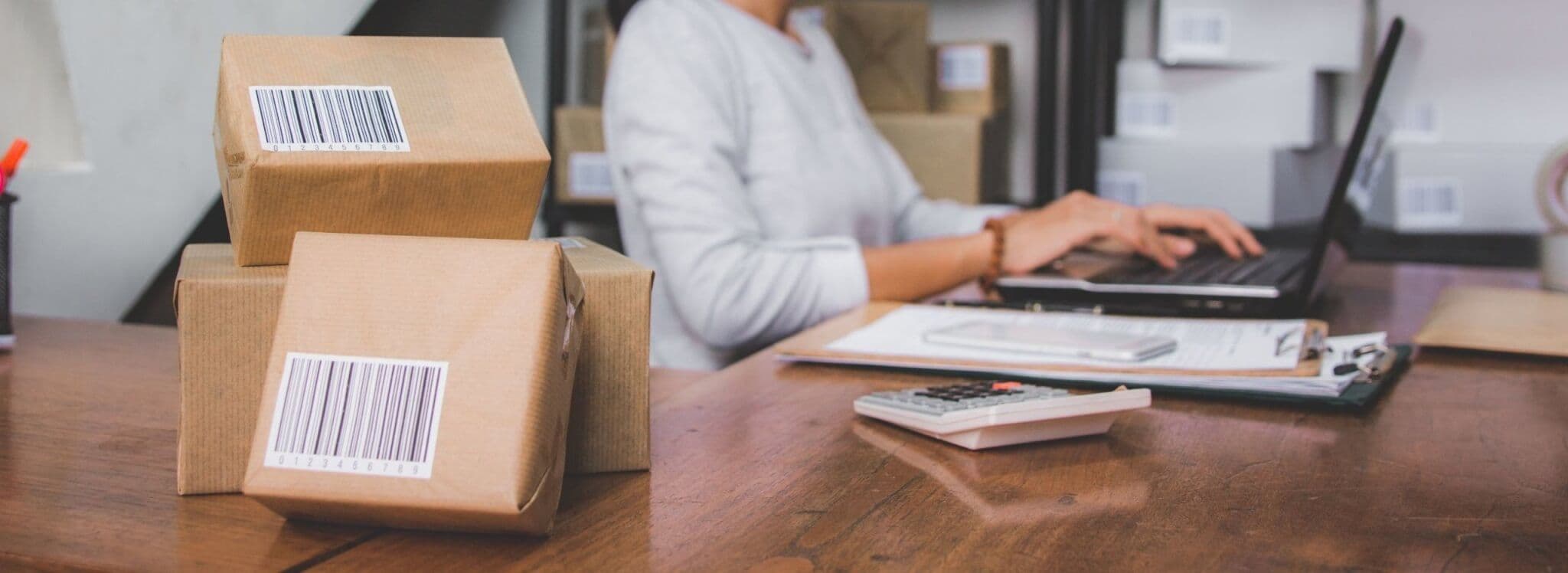 self-employed woman filing taxes on computer